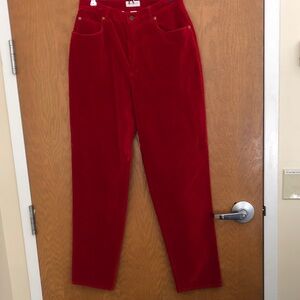 Red Velvet High-Waist Pants Jones NY